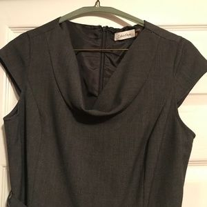 Calvin Klein Cap-Sleeved Belted Mini Dress